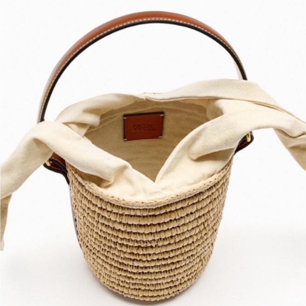 Zara Raffia Bucket Bag